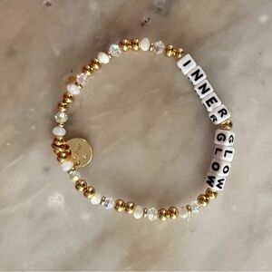 Inner Glow Gold and White Beaded Bracelet